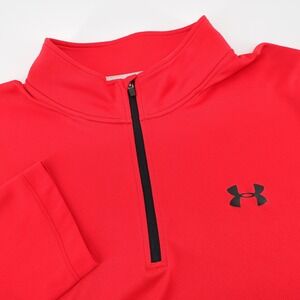 Under Armour‎ Heatgear Red Loose Fit 2XL 1/4 Zip Long Sleeve Pullover Shirt